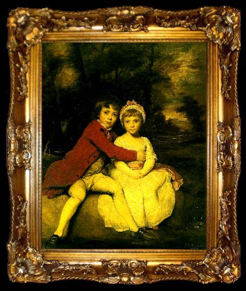 framed  Sir Joshua Reynolds master parker and his sister, theresa, ta009-2